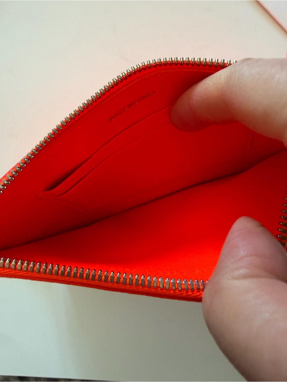 Balenciaga Neon Orange Zip Pouch with Wrist Strap - Picture 6 of 9